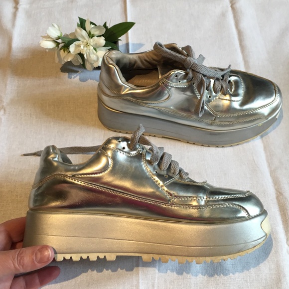 Platform sneakers | Silver - Picture 2 of 4
